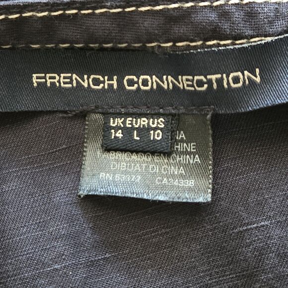French Connection Navy Blue Romper. Linen Blend. Size 10. Oversized. Fits 12-14 - Picture 8 of 10